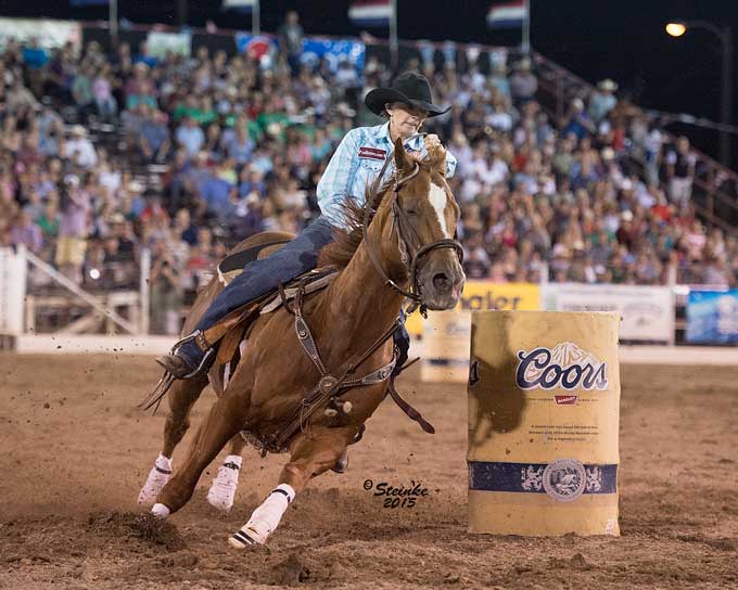 Barrel racer buying real estate at Caldwell Night Rodeo