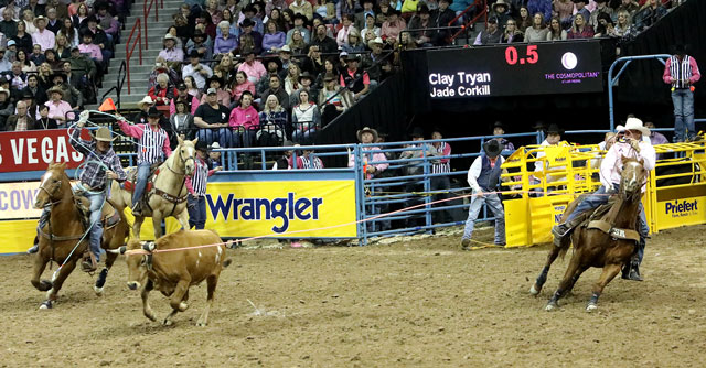 Rogers and Petska climb into world lead in team roping